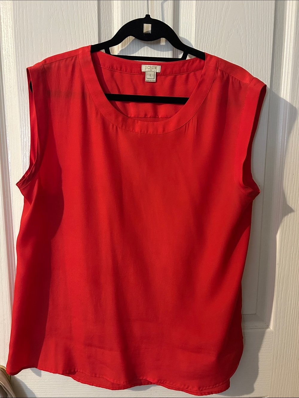 J. Crew Red Sleeveless Scoop Neck Blouse